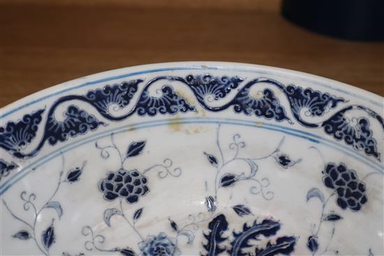 A Chinese blue and white bowl diameter 20.5cm